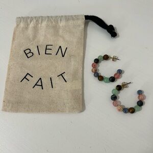 Madewell colorful bead hoop earrings